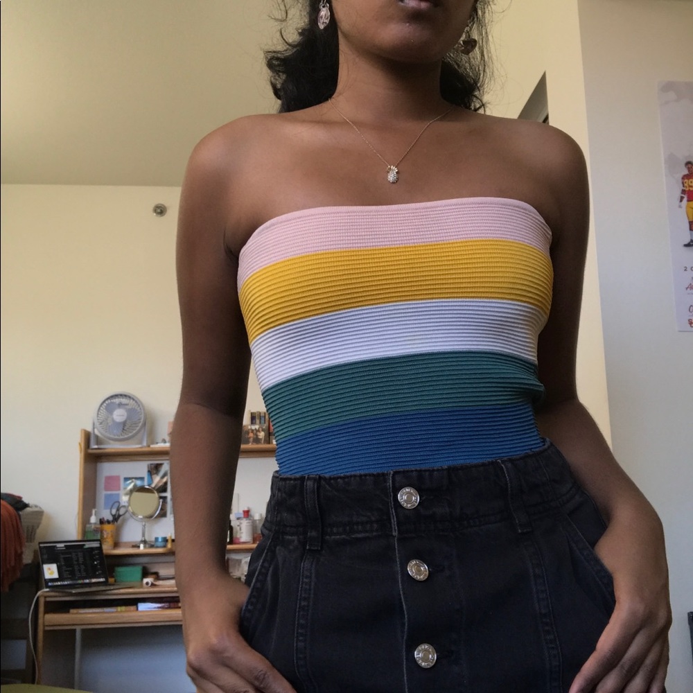 LA Hearts Ribbed Tube Top
